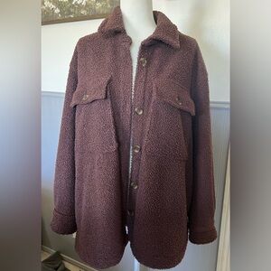 Abercrombie & Fitch Sherpa Shirt Shacket / Winterwear / Size: Large
